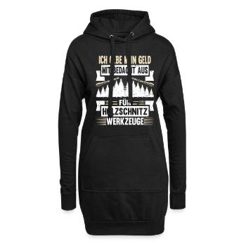 Holzschnitzer Holzschnitzerei - Hoodie-Kleid - Schwarz - Vorne