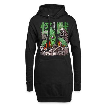 Kaiju Alien Japanisch Anime Monster - Hoodie-Kleid - Schwarz - Vorne