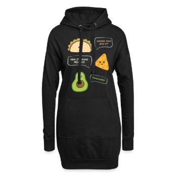 Envie de Taco Nacho Problème Guacward Burrito Cadeau - Sweat-shirt à capuche long Femme - noir - Devant