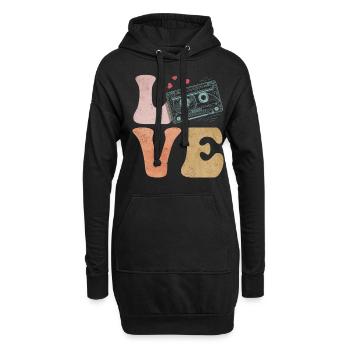 Tape cassette LOVE - Sweat-shirt à capuche long Femme - noir - Devant