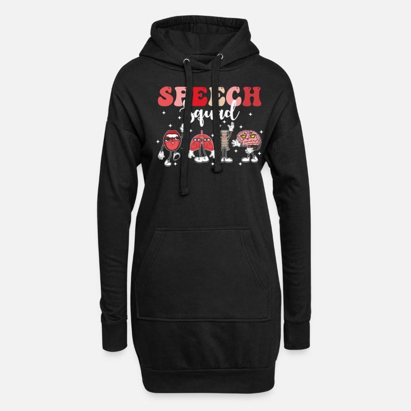 Logopäde Groovy Team - Hoodie-Kleid - Schwarz