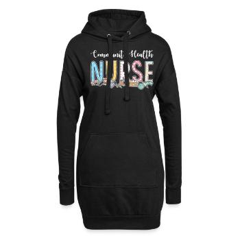 Idée cadeau pour les infirmières de la communauté - Sweat-shirt à capuche long Femme - noir - Devant