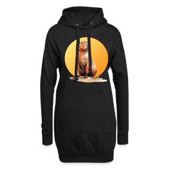 Capybara Capibara Wasserschwein - Sweat-shirt à capuche long Femme - noir - Devant