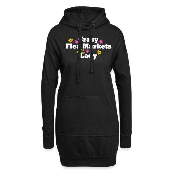 Flohmarkt Trödelmarkt Spruch Händler - Hoodie-Kleid - Schwarz - Vorne