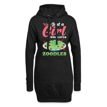 Zoodles Pâtes aux courgettes Dicton - Sweat-shirt à capuche long Femme - noir - Devant