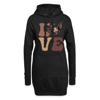 El Chupacabra Kryptide Kryptozoologie LIEBE - Hoodie-Kleid - Schwarz - Vorne