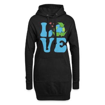 Ecologiste Ecologie Environnement LOVE - Sweat-shirt à capuche long Femme - noir - Devant