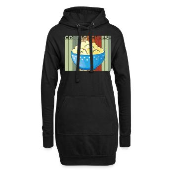 Fromage cottage Fromage cottage rétro vintage - Sweat-shirt à capuche long Femme - noir - Devant