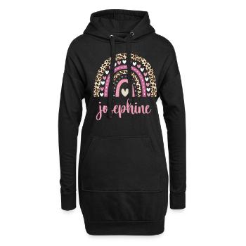 Josephine Regenbogen Name Geburtstag Josephine - Hoodie-Kleid - Schwarz - Vorne