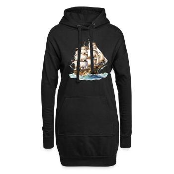 Segeln Segelschiff Segelboot für einen Segler, - Hoodie-Kleid - Schwarz - Vorne