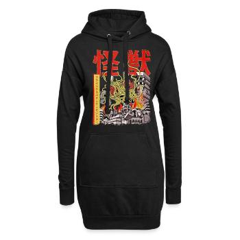 Kaiju Flying Spaghetti Monster Japanischer Anime F - Hoodie-Kleid - Schwarz - Vorne
