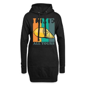 Lime All Yours Vintage Lemon Retro Jus de citron - Sweat-shirt à capuche long Femme - noir - Devant