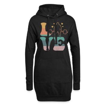 Deadlift Deadlift Haltérophilie AMOUR - Sweat-shirt à capuche long Femme - noir - Devant