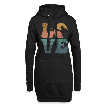 Joueur de fléchettes AMOUR - Sweat-shirt à capuche long Femme - noir - Devant