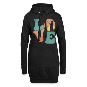 Pêche en haute mer Pêcheuse Pêcheuse AMOUR - Sweat-shirt à capuche long Femme - noir - Devant