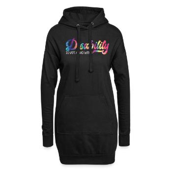 La débilité n’est pas un mauvais mot maladie - Sweat-shirt à capuche long Femme - noir - Devant