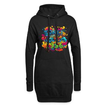 Funky Birthday: Août 1956 - Psychadelic - Sweat-shirt à capuche long Femme - noir - Devant