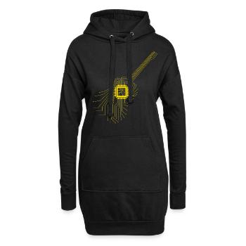 Guitare Musique Informatique Guitariste - Sweat-shirt à capuche long Femme - noir - Devant