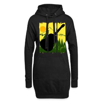 Guitare Nature Randonnée Musique Guitariste - Sweat-shirt à capuche long Femme - noir - Devant