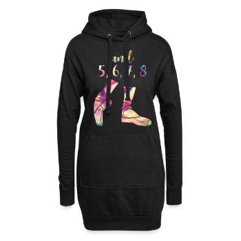 Ballett Vintage Und 5,6,7,8 Ballarina Ballett - Hoodie-Kleid - Schwarz - Vorne