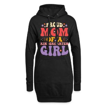 Stolze Mutter Eines Kindergartenmädchens - Hoodie-Kleid - Schwarz - Vorne