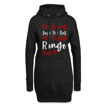 My Heart Says Yes But My Vocal Range Says No - Hoodie-Kleid - Schwarz - Vorne