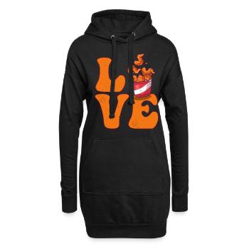 Les ailes de poulet LOVE - Sweat-shirt à capuche long Femme - noir - Devant