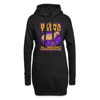 Hyène, hyène tachetée, cadeau hyène - Sweat-shirt à capuche long Femme - noir - Devant