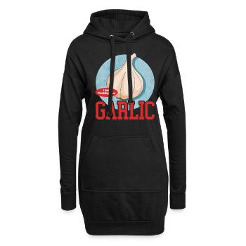 Knoblauch Knoblauchgeschmack Geschenk - Hoodie-Kleid - Schwarz - Vorne