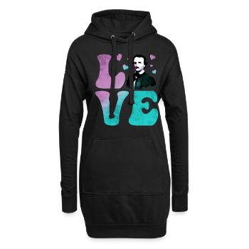 Edgar Allan Poe Littérature anglaise AMOUR - Sweat-shirt à capuche long Femme - noir - Devant