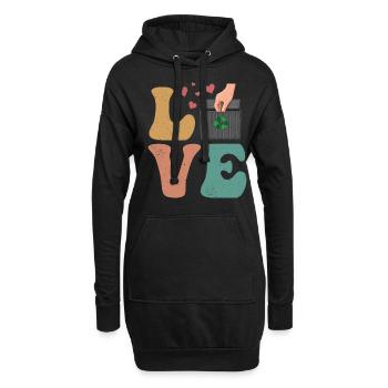 Dumpster Plongée Garbage Diver Trash Picker LOVE - Sweat-shirt à capuche long Femme - noir - Devant