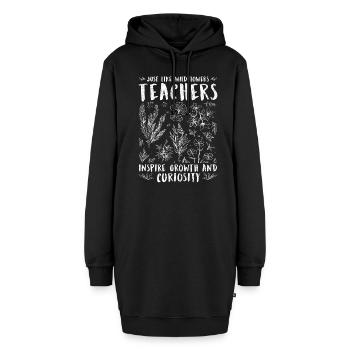 Teacher Wildflowers Teachers Inspire Growth - Hoodie-Kleid - Schwarz - Vorne