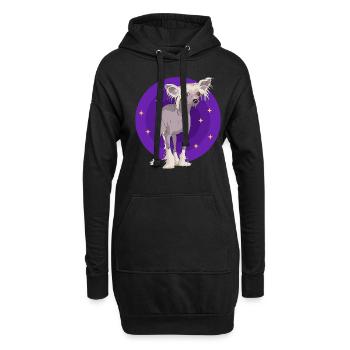 Chinese Crested Chinesischer Schopfhund Geschenk - Hoodie-Kleid - Schwarz - Vorne