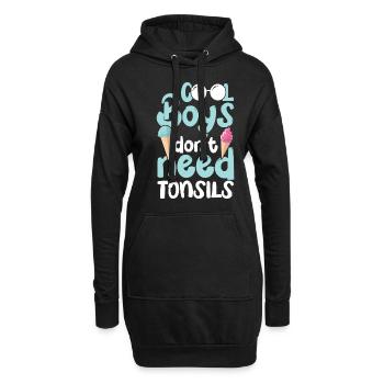 Amygdalite Les jeunes garçons n’ont pas besoin d’amygdales - Sweat-shirt à capuche long Femme - noir - Devant
