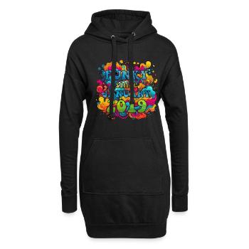 Funky Birthday: Janvier 2019 - Psychadelic - Sweat-shirt à capuche long Femme - noir - Devant