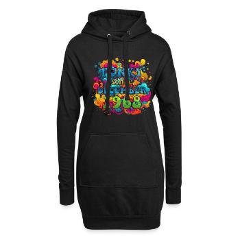 Funky Geburtstag: Dezember 1968 - Psychadelic - Hoodie-Kleid - Schwarz - Vorne