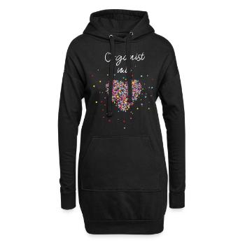 Organist mit Herz Orgel Musiklehrer Musikschule - Hoodie-Kleid - Schwarz - Vorne