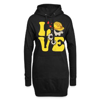 Ingénieur Ingénierie LOVE - Sweat-shirt à capuche long Femme - noir - Devant