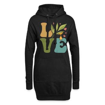 Ätherisches Öl LIEBE - Hoodie-Kleid - Schwarz - Vorne