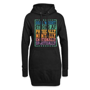 Poids de l’objectif, Af fort, physiquement, mentalement - Sweat-shirt à capuche long Femme - noir - Devant