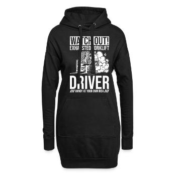 Profession de cariste Attention épuisé - Sweat-shirt à capuche long Femme - noir - Devant