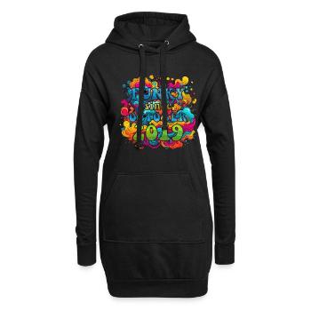 Funky Birthday: Octobre 2019 - Psychadelic - Sweat-shirt à capuche long Femme - noir - Devant