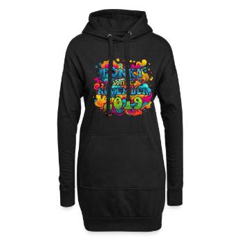 Funky Birthday: Novembre 2019 - Psychadelic - Sweat-shirt à capuche long Femme - noir - Devant