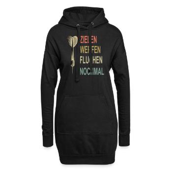 Zielen Werfen Fluchen Nochmal Dart - Hoodie-Kleid - Schwarz - Vorne