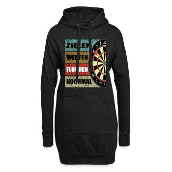 Zielen Werfen Fluchen Nochmal Dart Darts - Hoodie-Kleid - Schwarz - Vorne