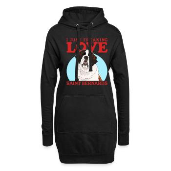 Bernhardiner Hunde St. Bernhardshund Geschenk - Hoodie-Kleid - Schwarz - Vorne