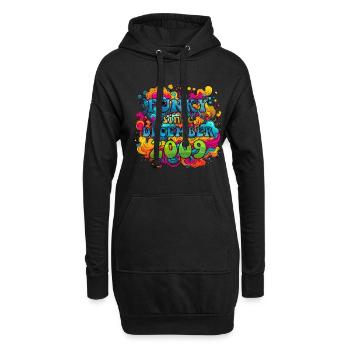 Funky Geburtstag: Dezember 2009 - Psychadelic - Hoodie-Kleid - Schwarz - Vorne