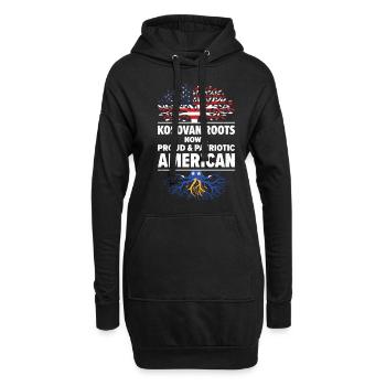 Kosovar American Patriot États-Unis - Sweat-shirt à capuche long Femme - noir - Devant