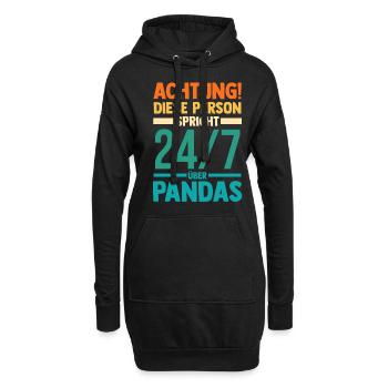 Pandabär Panda - Hoodie-Kleid - Schwarz - Vorne