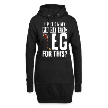 Beinprothese Amputierter - Hoodie-Kleid - Schwarz - Vorne